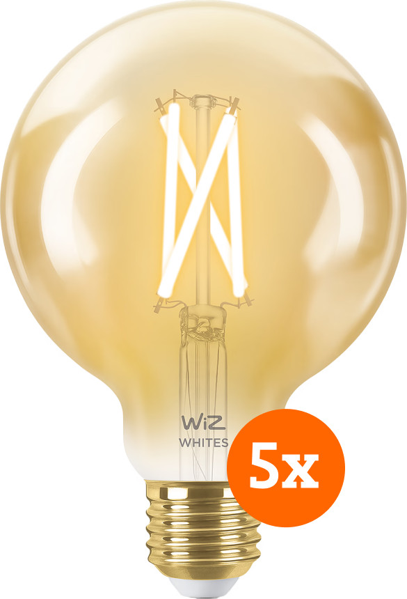 WiZ Ampoule à Filament Connectée Globe Lot de 5 - Lumière Blanche Chaude à Lumière Blanche Froide - E27 Main Image