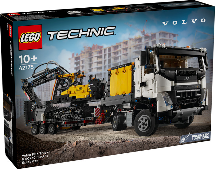 LEGO Technic Volvo FMX Truck and Electric Excavator EC230 42175 packaging