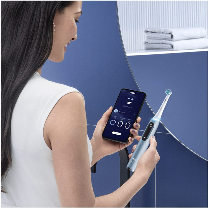 Oral-B iO 9n Marine Blue Special Edition product in use