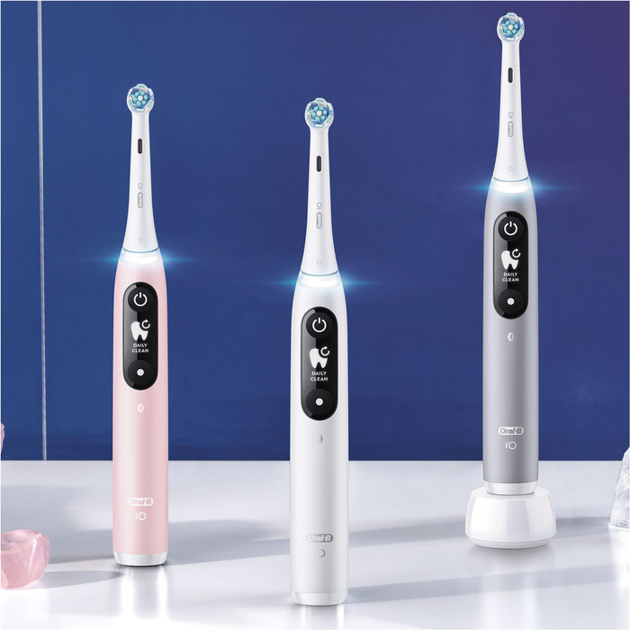 Oral-B iO Series 6N White + Extra iO Gentle Care Brush Attachment product in use