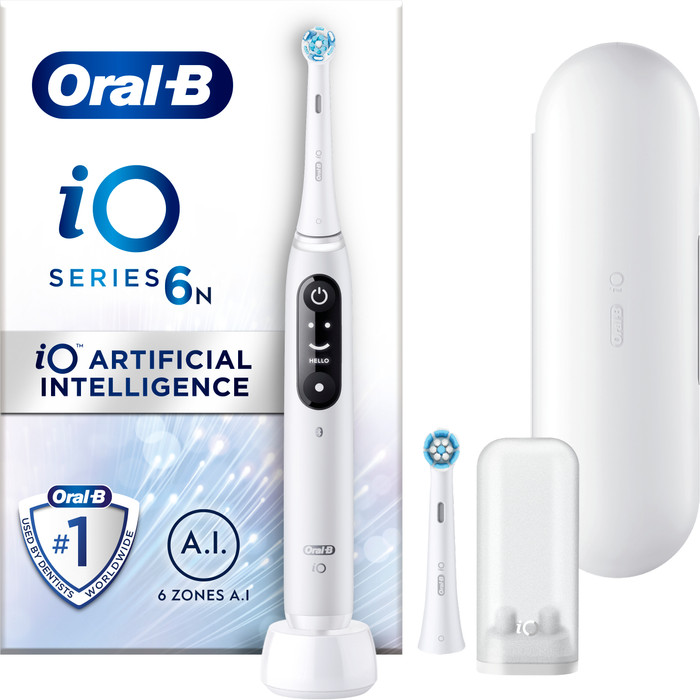 Oral-B iO Series 6N White + Extra iO Gentle Care Brush Attachment packaging