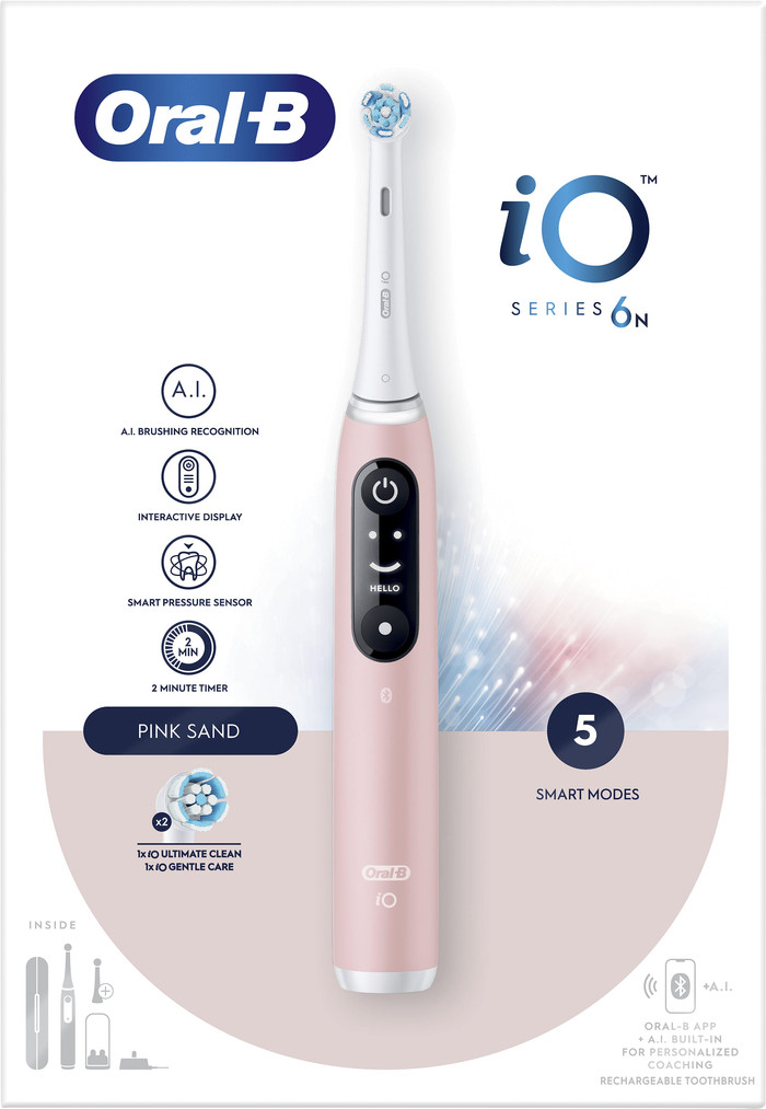 Oral-B iO Series 6N Licht Roze + extra iO Gentle Care opzetborstel null