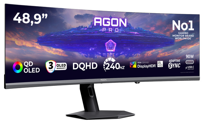 AOC AGON PRO AGP497UCZD QD-OLED Curved voorkant
