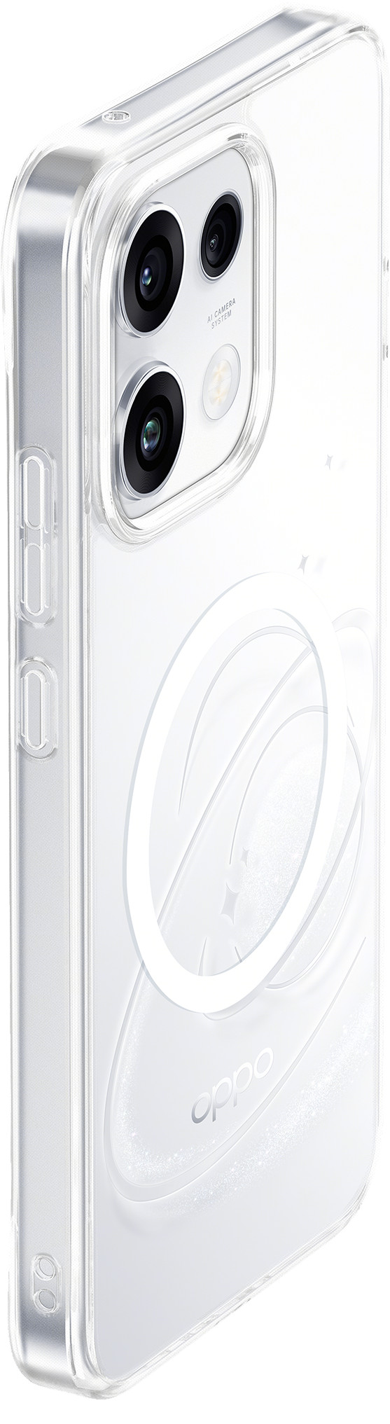 OPPO Reno16 F Back Cover avec Aimant Transparent côté droit