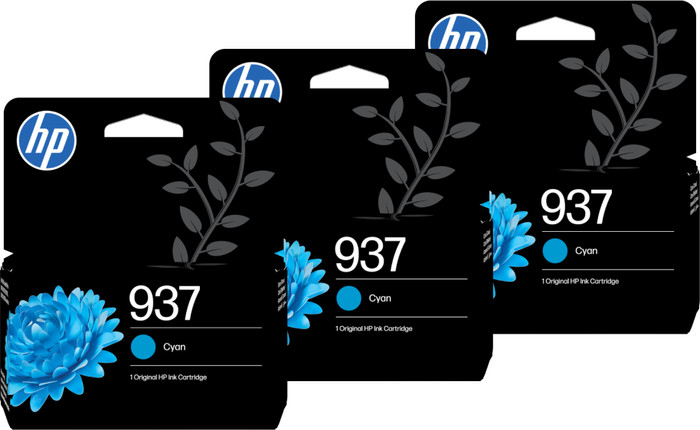 HP 937 Cartridge Cyan (3 units) Main Image