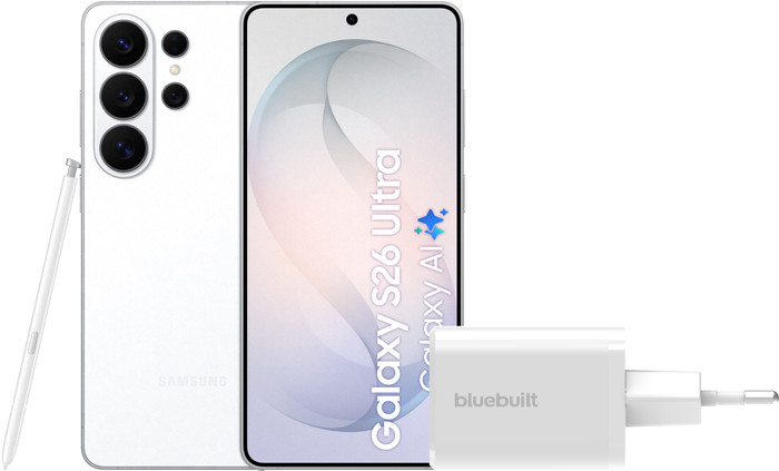 Samsung Galaxy S26 Ultra 512GB Wit 5G + BlueBuilt Oplader 65 Watt Wit Main Image