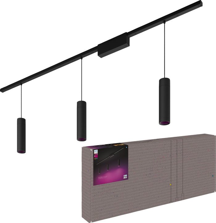 Philips Hue Perifo Éclairage sur Rail Plafond - 3 Suspensions - White and Color - Noir avant