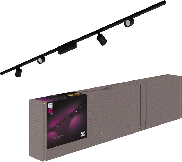 Philips Hue Perifo Éclairage sur Rail Plafond - 4 Spots - White and Color - Noir avant
