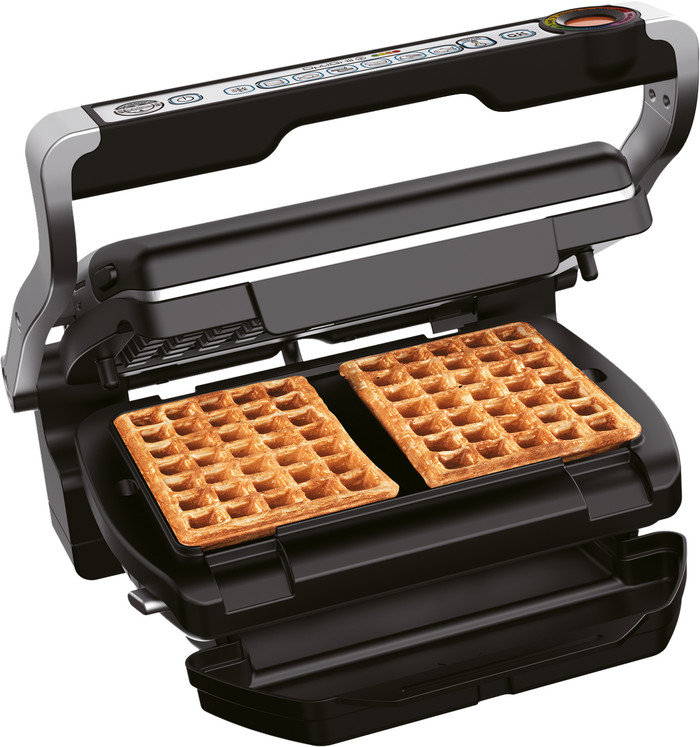 Tefal OptiGrill+ GC716D + Wafelaccessoire product in gebruik