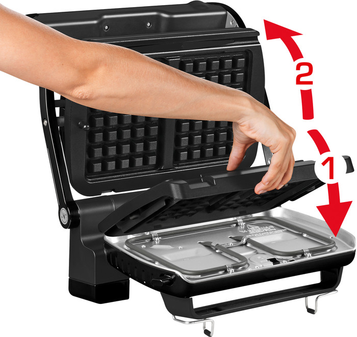 Tefal OptiGrill+ GC716D + Wafelaccessoire rechterkant