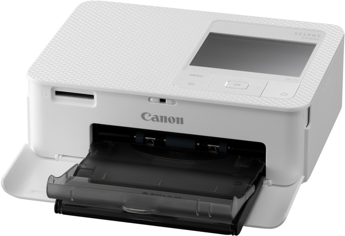 Canon SELPHY CP1500 Wit + Canon RP-108 Inkt Cassette/Papier Set 108 vel voorkant