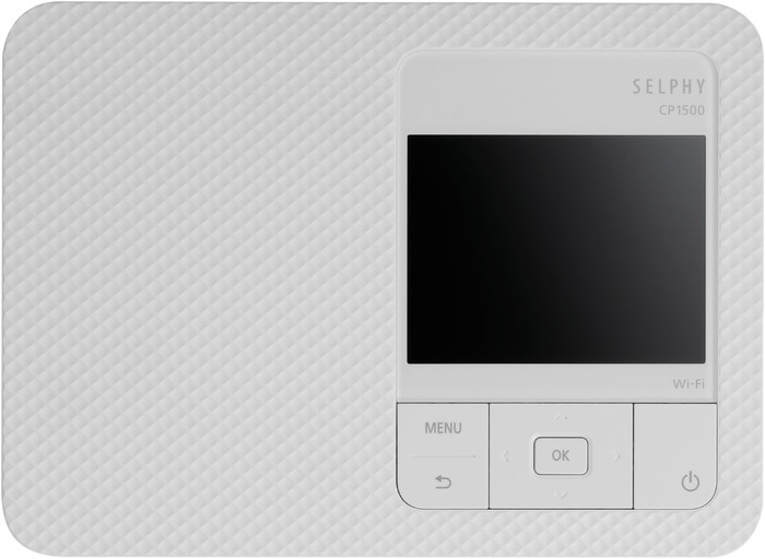 Canon SELPHY CP1500 Wit + Canon RP-108 Inkt Cassette/Papier Set 108 vel bovenkant