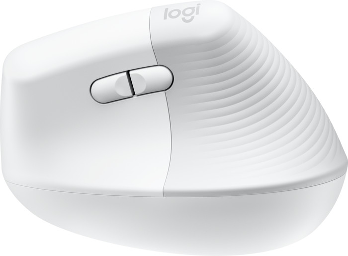 Logitech Lift for Mac Vertical Ergonomic Mouse White left side