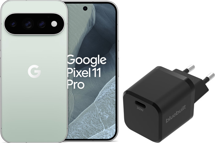 Google Pixel 11 Pro 256GB Lichtgroen 5G + BlueBuilt Oplader met Usb C Poort 30W Zwart Main Image