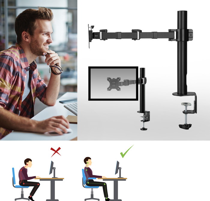 ACT AC8325 Bras d'Écran PC Support de Bureau 1 Écran null