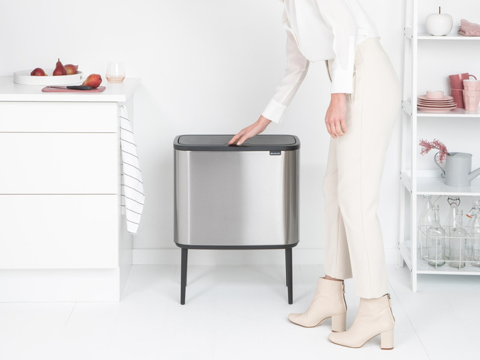 Brabantia Bo Touch Bin Poubelle 3 x 11 Litres Matt Steel Anti-Traces de Doigts produit à l'usage