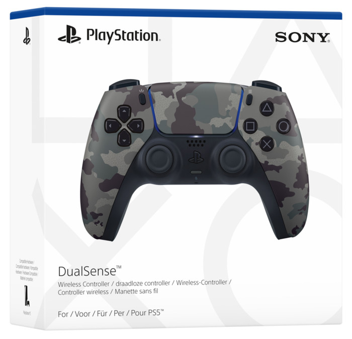 Sony PlayStation 5 DualSense Wireless Controller Gray Camo + BlueBuilt Charging Dock null