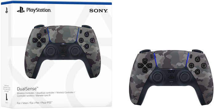 Sony PlayStation 5 DualSense Wireless Controller Gray Camo + BlueBuilt Charging Dock null
