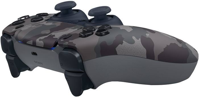 Sony PlayStation 5 DualSense Wireless Controller Gray Camo + BlueBuilt Charging Dock right side