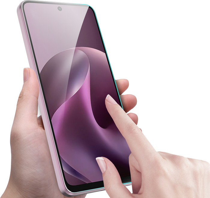 Just In Case Tempered Glass Motorola Moto G17 / G17 Power Screenprotector product in gebruik