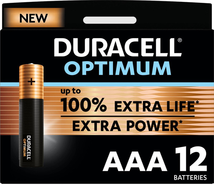 Duracell Piles Alcalines AAA Optimum 12 Pièces Main Image