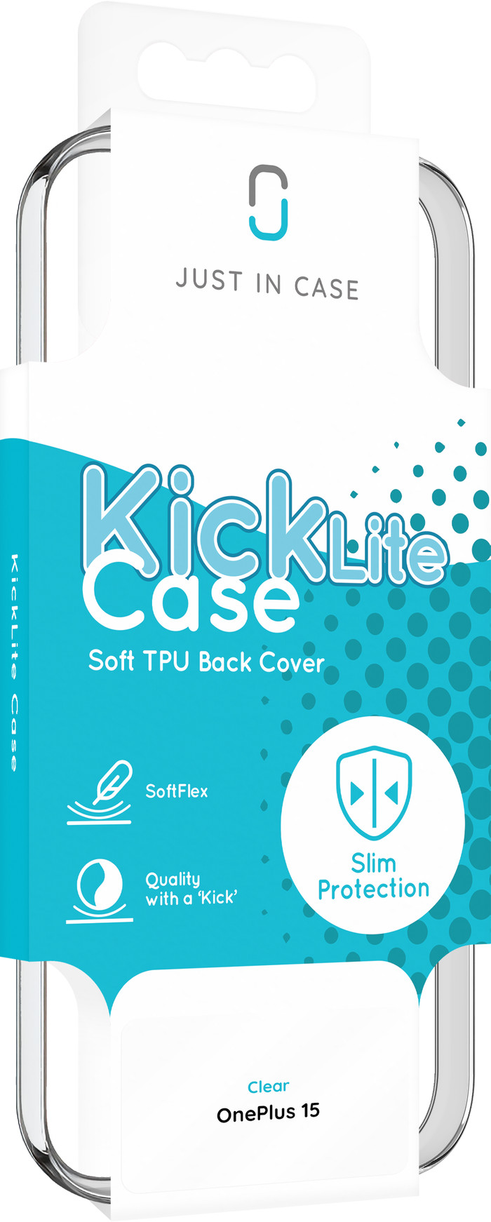 Just in Case Soft Design OnePlus 15 Back Cover Transparant verpakking