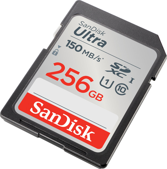 SanDisk SDXC Ultra 256 Go dessus