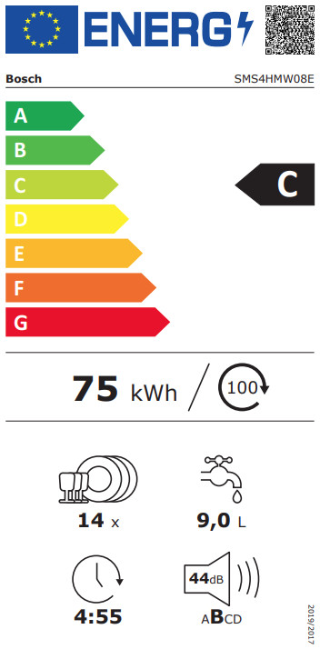 Bosch SMS4HMW08E energielabel