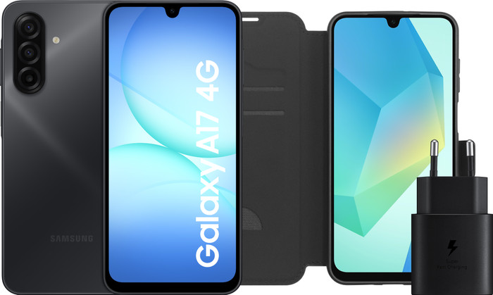Samsung Galaxy A17 128GB Zwart 5G + Accessoirepakket Main Image