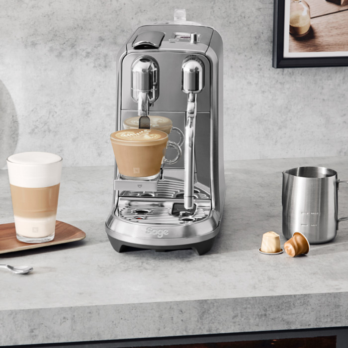 Sage Nespresso Creatista Plus SNE800BSS Stainless Steel product in use