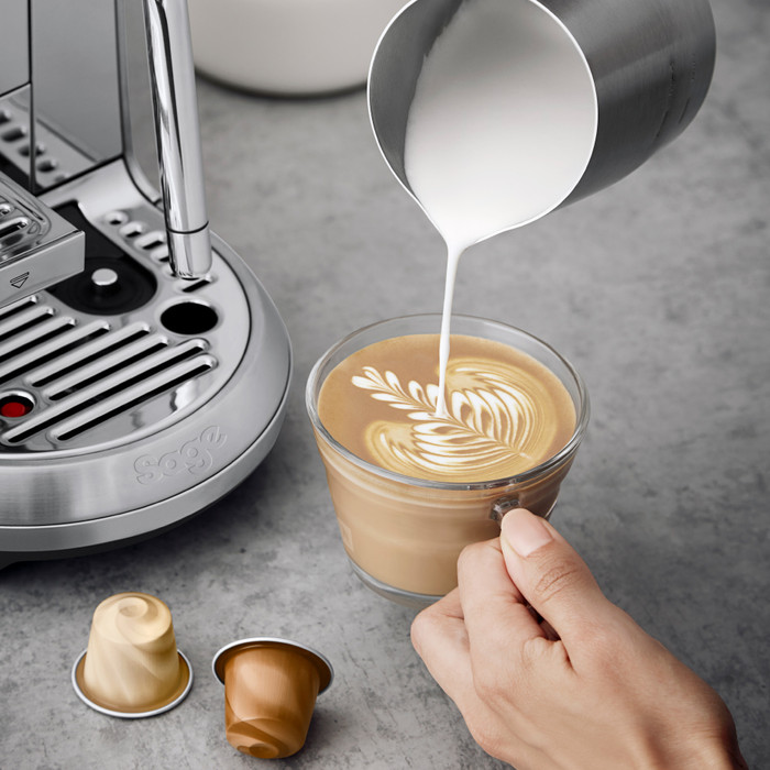 Sage Nespresso Creatista Plus SNE800BSS Stainless Steel product in use
