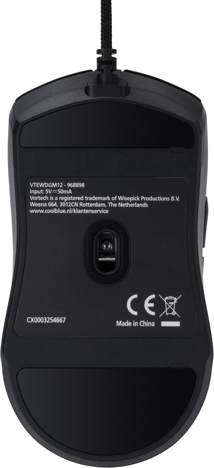 Vortech Essential Wired Gaming Mouse Black bottom