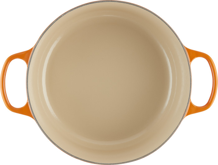 Le Creuset Signature Cocotte Ronde 28 cm Volcanique intérieur