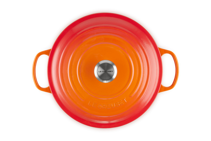 Le Creuset Signature Cocotte Ronde 28 cm Volcanique dessus