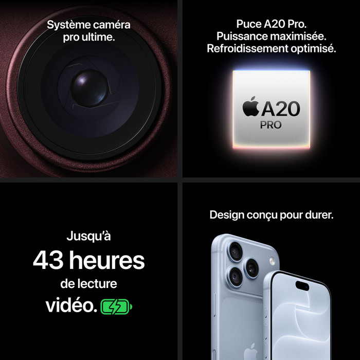 Apple iPhone 18 Pro Max 256 Go Bleu Clair visuel fournisseur