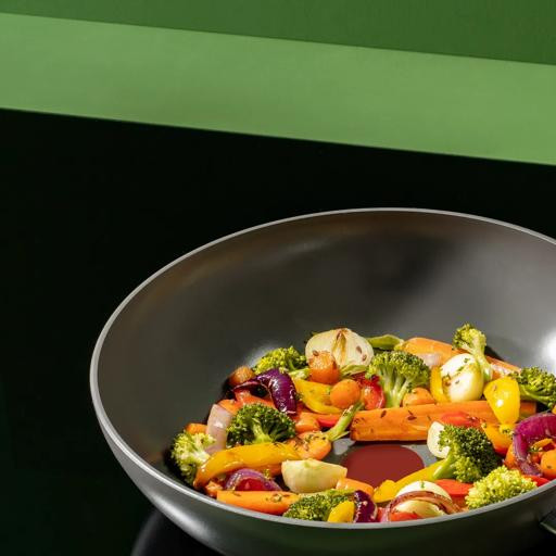 Tefal Renewal keramische wokpan 26 cm product in gebruik