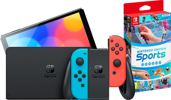 Nintendo Switch OLED Bleu/Rouge + Nintendo Switch Sports Main Image