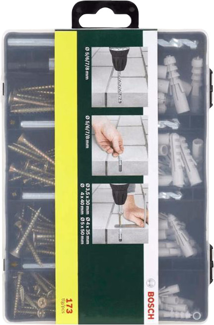 Bosch 173-delige pluggen en schroeven set Main Image