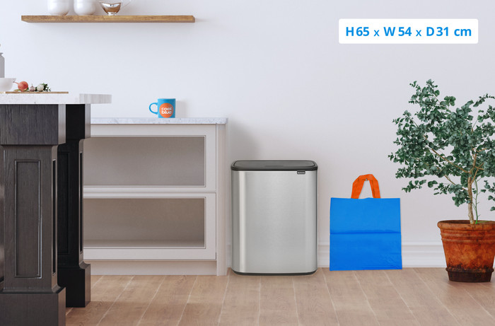 Brabantia Bo Touch Bin 60L Stainless Steel Fingerprint-Proof + Trash Bags (120 Units) visual Coolblue 1