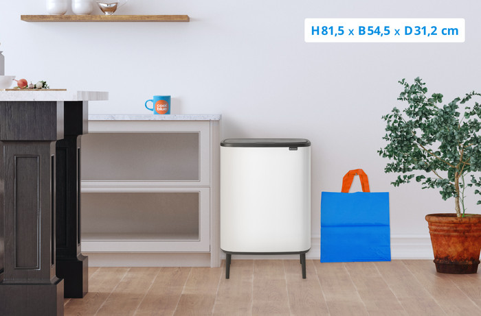 Brabantia Bo Touch Bin Hi Prullenbak 2 x 30 liter White visual Coolblue 1