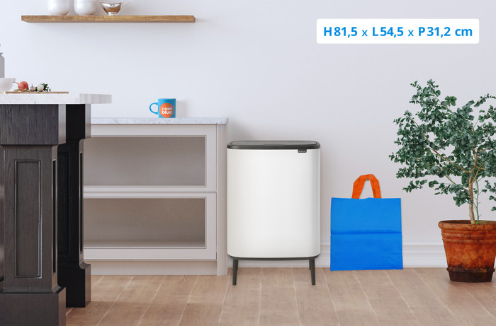 Brabantia Bo Touch Bin Hi Poubelle 2 x 30 Litres White visuel Coolblue 1