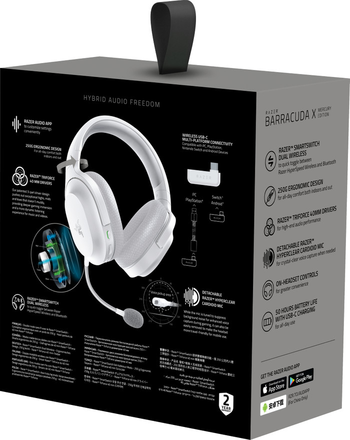 Razer Barracuda X Wireless Gaming Headset - Mercury White (2022) packaging
