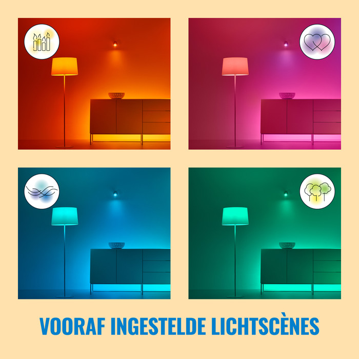 WiZ Up & Down wandlamp wit - Gekleurd en Wit licht - GU10 product in gebruik