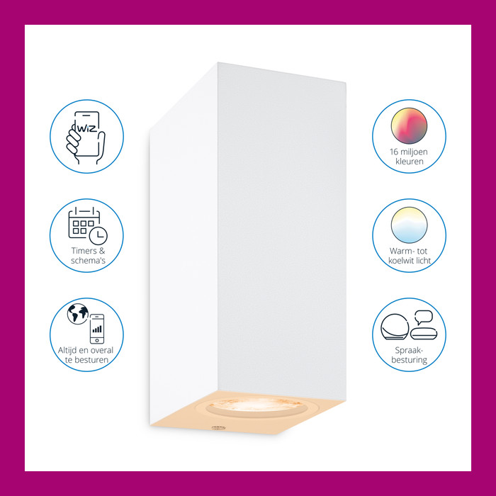 WiZ Up & Down wandlamp wit - Gekleurd en Wit licht - GU10 null