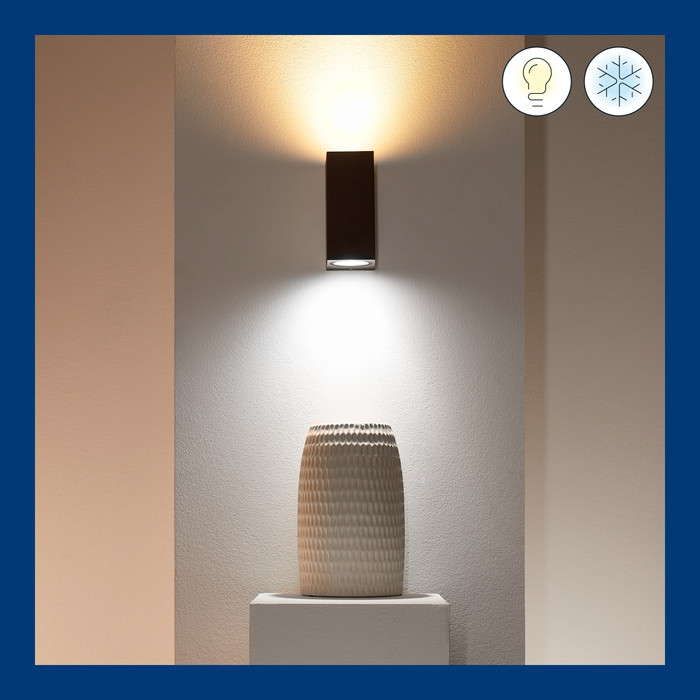 WiZ Up and Down Wall Lamp - White and Colored Light - Black product in use