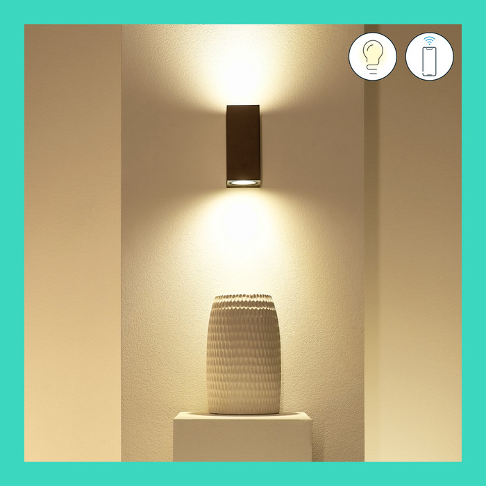 WiZ Up and Down Wall Lamp - White and Colored Light - Black product in use