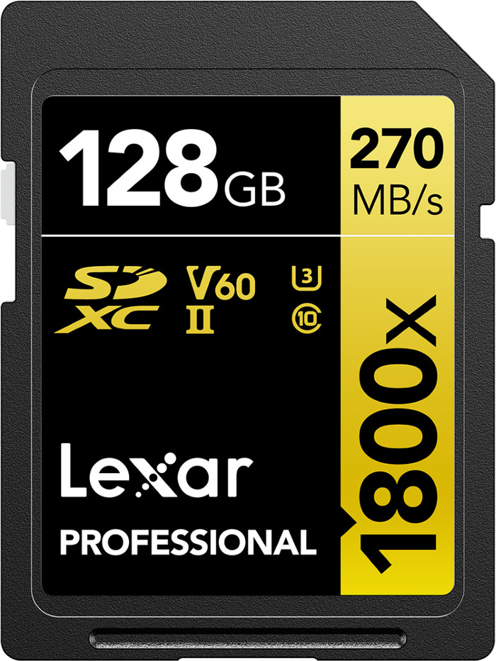 Lexar Professional SDXC 1800x GOLD 128GB 180MB/s Main Image