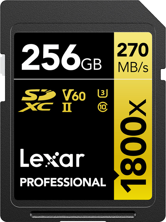 Lexar Professional SDXC 1800x GOLD 256GB 180MB/s Main Image