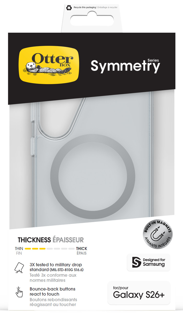 Otterbox Symmetry Samsung Galaxy S26 Plus Back Cover avec Aimant Transparent emballage