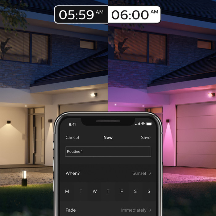 Philips Hue Resonate Downward White and Color - Black 5-pack product in use
